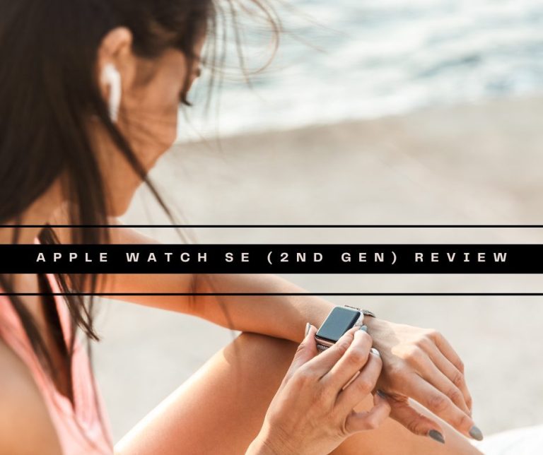 Woman looking at a fitness watch
